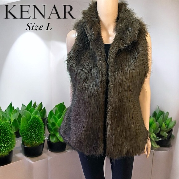 Kenar Jackets & Blazers - Kenar Women’s Brown Faux Fur Vest